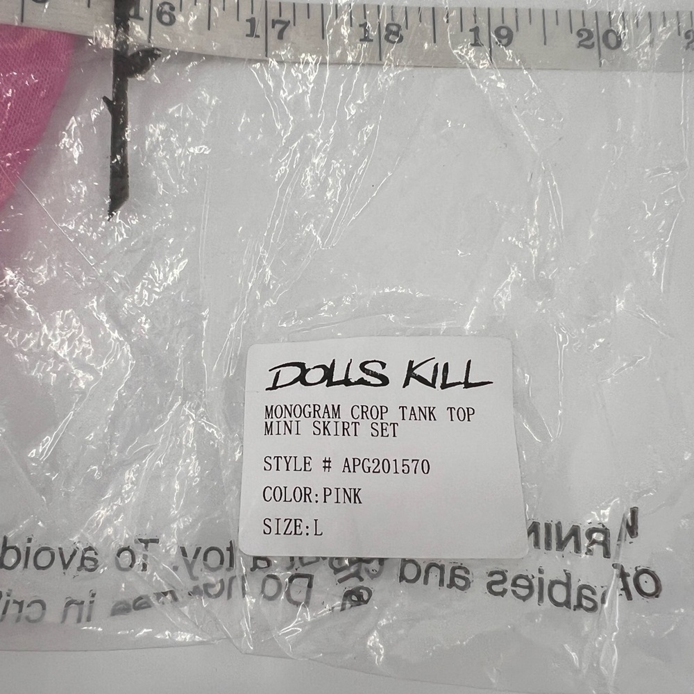 Dolls kill monogram crop top tank mini skirt set new large - Picture 11 of 13